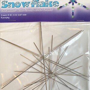 Wire Snowflake Form Snowflake Wire Forms- 3.75inches, 4.5inches, 6inches Packs, 9inches ...