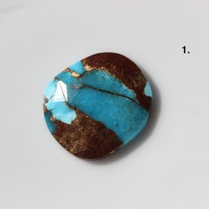 AAA+ Copper Lava Mohave (Mojave) Turquoise Rose Cut Slices - Six to Choose From
