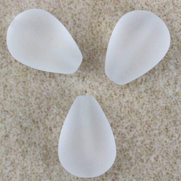 A Grade Frosted Clear Quartz 13mm x 18mm Large Teardrop Beads -200 Carats