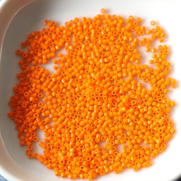 Miyuki Delica 11/0 Seed Beads - Opaque Mandarin, 5g Per Pack