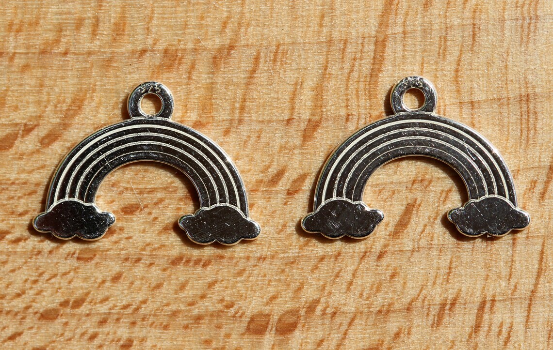 Rainbow With Clouds Shape Top Whole Metal Charms Set Of 6 main image 1