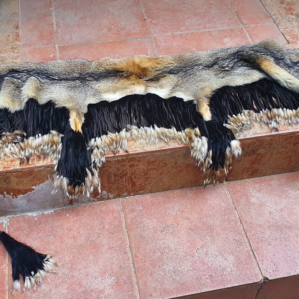 Vintage Fox Fur Scarf Drape Stole Wrap Collar Shawl Neck Warmer Tippet Natural Animal Leather Taxidermy Samuel Hall Cardiff. Viking Celtic
