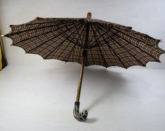 Vintage Handmade Collectible Sun Umbrella Mini Umbrella Ladies Folding Parasol Photo Prop, Theatre Movie Prop Sun Shade