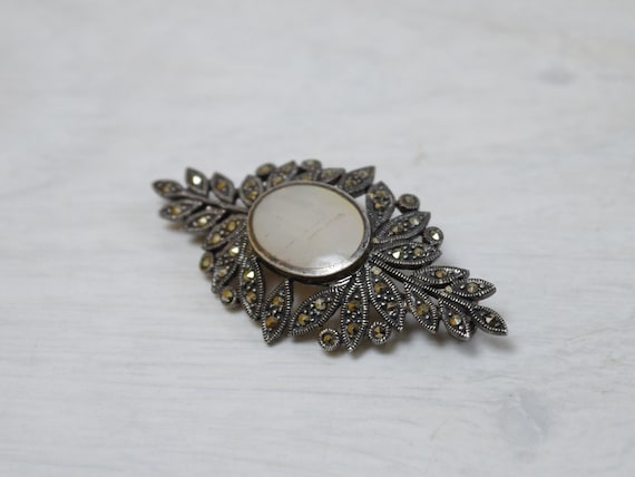 Broche Vintage En Argent 925 Signée - Occasion, Couleur Argenté - Bijou Ancien