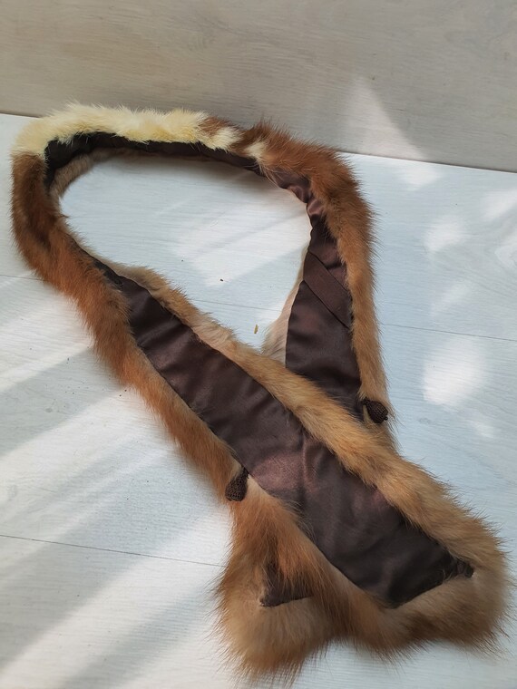 Vintage Fox Fur Scarf Drape Stole Wrap Collar Sha… - image 3