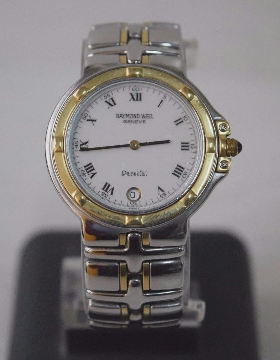 Vintage Raymond Weil Parsifal Steel & Gold Men's Watch Swiss