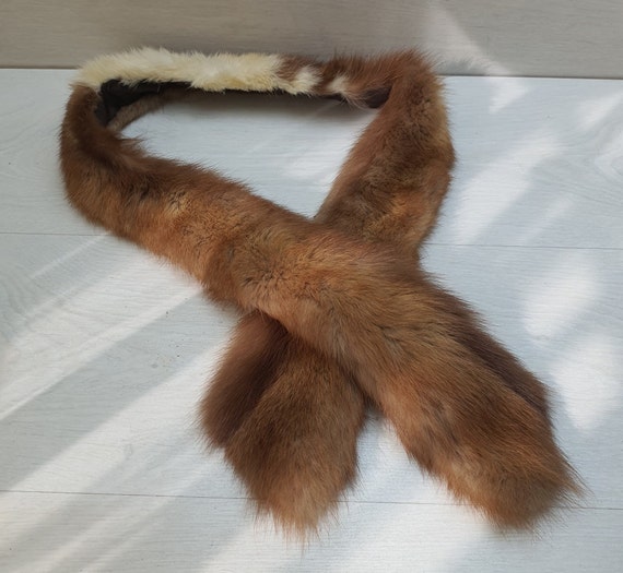 Vintage Fox Fur Scarf Drape Stole Wrap Collar Sha… - image 1