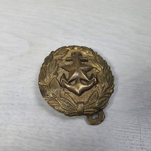 Vintage Collectible Sea Military Navy Brass Belt Buckle Anchor Brass Hand Welded Russia USSR Ship Battlecruiser Army Surplus