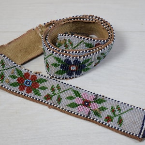 Antique Bulgarian WWI POW Beaded Handmade Beadwork Belt Beads Prisoners of War