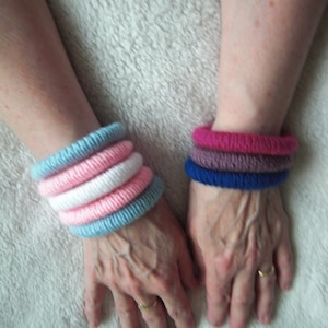 CHOOSE your FLAG - LGBT+ Hand-Knitted Bangles - Gay, Lesbian, Bisexual, Pansexual, Transgender, Asexual, Non-Binary,Genderfluid,Aromantic