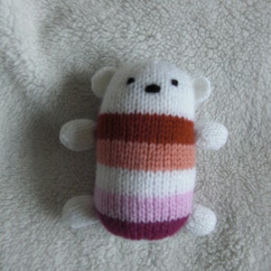 CHOOSE your FLAG - LGBT+ Hand-Knitted Polar Bear - Gay, Lesbian, Bisexual, Pansexual, Transgender, Asexual, Non-Binary,Genderfluid,Aromantic