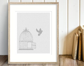 Jane Eyre Print, Literary Gift for Her, Charlotte Bronte, Jane Eyre Quote, Word Art (AU Print)