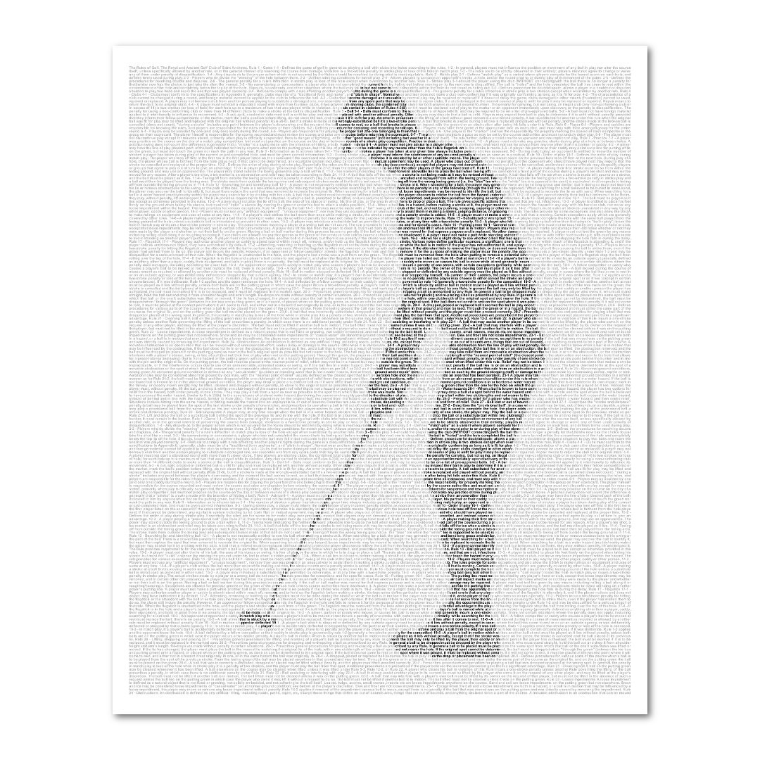 Golf Wall Art Decor Rules of Golf Poster Custom Gift for Etsy Australia