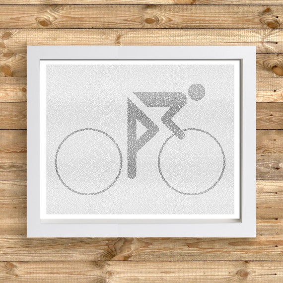Cycling Icon Mens Cyclist Gift Boys Sports Wall Art Print