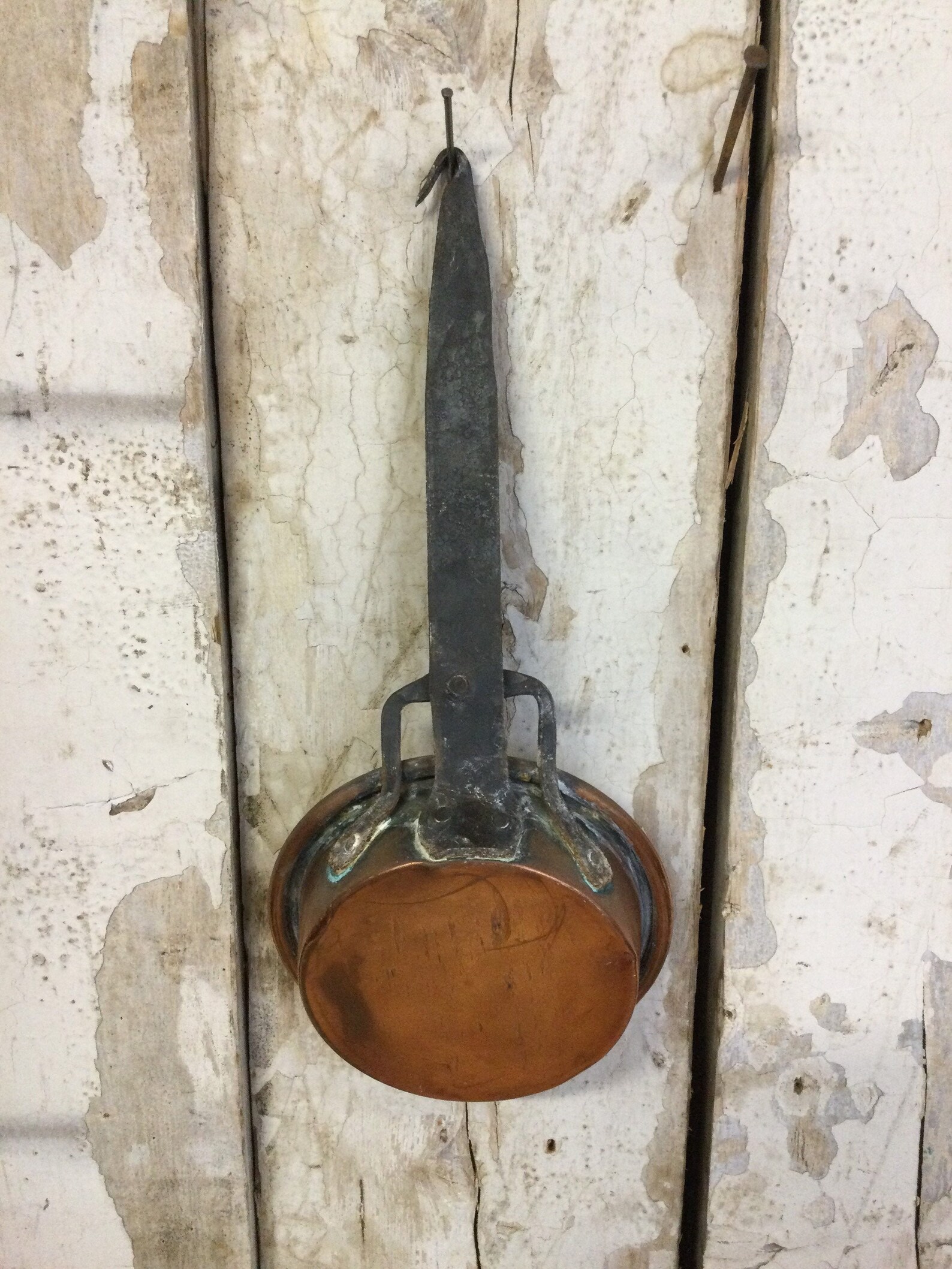 Decorative Copper Pan with Hand Iron Handle / Farmhouse Etsy