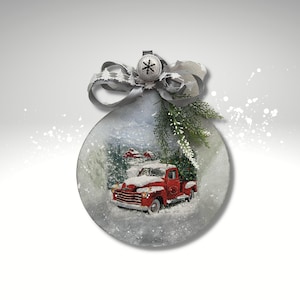 Red Truck Christmas Ornament, Red Truck Decor, Christmas Wooden Sign, Red Truck Wreath Sign, Car Theme Room Decor, Old Truck Decor, Winter