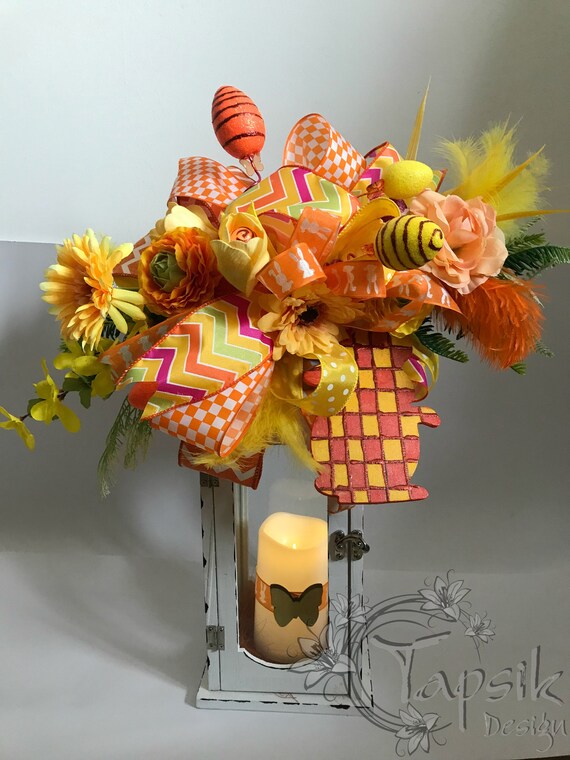 Easter Lantern Swag With Bunny Spring Porch Decor Easter Etsy