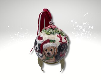 Dog Christmas Ornament, Stocking Stuffers for Dog Mom Christmas Gifts for Dog Lovers, Dog Tiered Tray Decor, Christmas Bowl Fillers, Puppy