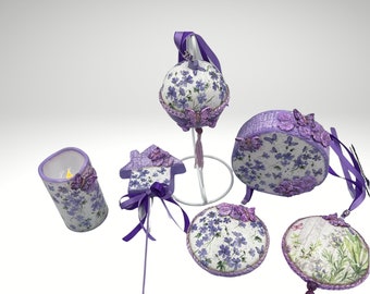 Handmade Violet Flower Ornaments: Purple Home Decor