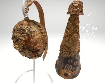 Steampunk Easter Egg & Tree: Industrial Spring Centerpiece
