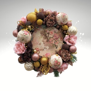 Indoor Wreaths for Wall Decor, Mothers Day Wreath Gifts, Ornament Wreath, Victorian Wreath, Unique Clock for Wall, Mothers Day Gifts for Mom