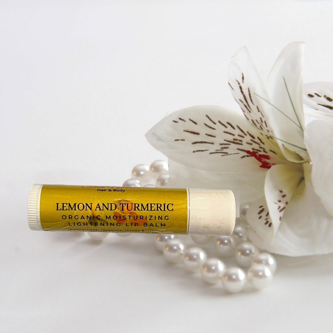 Lemon and Turmeric Moisturizing Lip Balm, Brightening Lip Balm