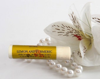 Lemon and Turmeric Moisturizing Lip Balm, Brightening Lip Balm, Lightening Lip Balm, Lip Balm for Dark Lips, Smoker’s Lip Balm