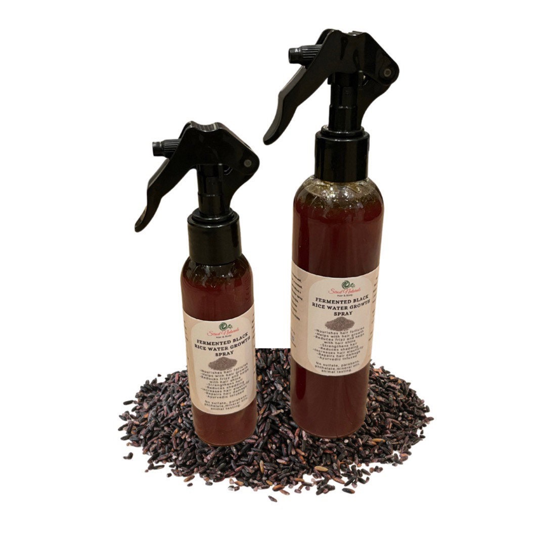 Organic Fermented Black Rice Water Hair Growth Spray - Etsy Organic Fermented Black Rice Water Hair Growth Spray - Etsy