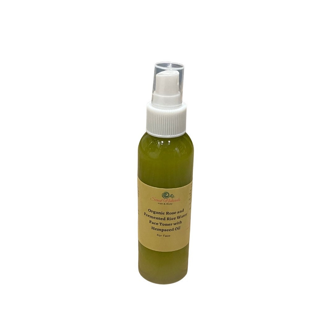 Organic Rose and Fermented Rice Water Face Toner With Hempseed -