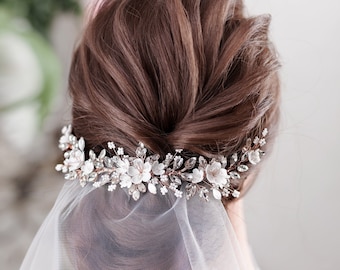Wedding hair accessories Bridal hair piece Wedding headband Crystal hairpiece Rhinestone headpiece Flower Bridal Headpiece With Crystals
