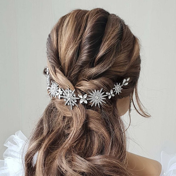 star hair accessories Star Headband Backside Tiara Celestial Hair Accessories Celestial Hair Accessories star hair piece Gold star hair comb