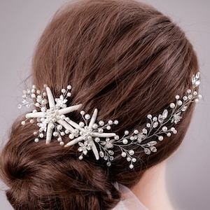 Starfish hair vine Beach wedding hair accessories Starfish crown Beach Bridal Headband Destination wedding Mermaid hairpiece Beach headband