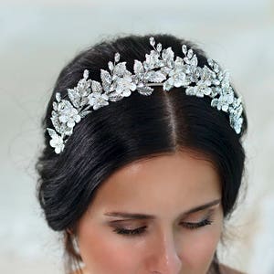 Bridal tiara Wedding tiara Bridal hairpiece Rhinestone tiara Rhinestone crown Wedding crown Crystal headband Bridal hair piece Bridal crown image 1