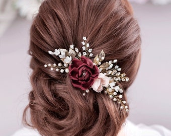 Kercisbeauty Rose Red Hair Comb For Flamenco Dancer Wedding Bridal Headpiece - View #5