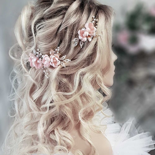 Wedding Hair Piece Rose Gold Bridal Hair Piece Bridal Hair Etsy