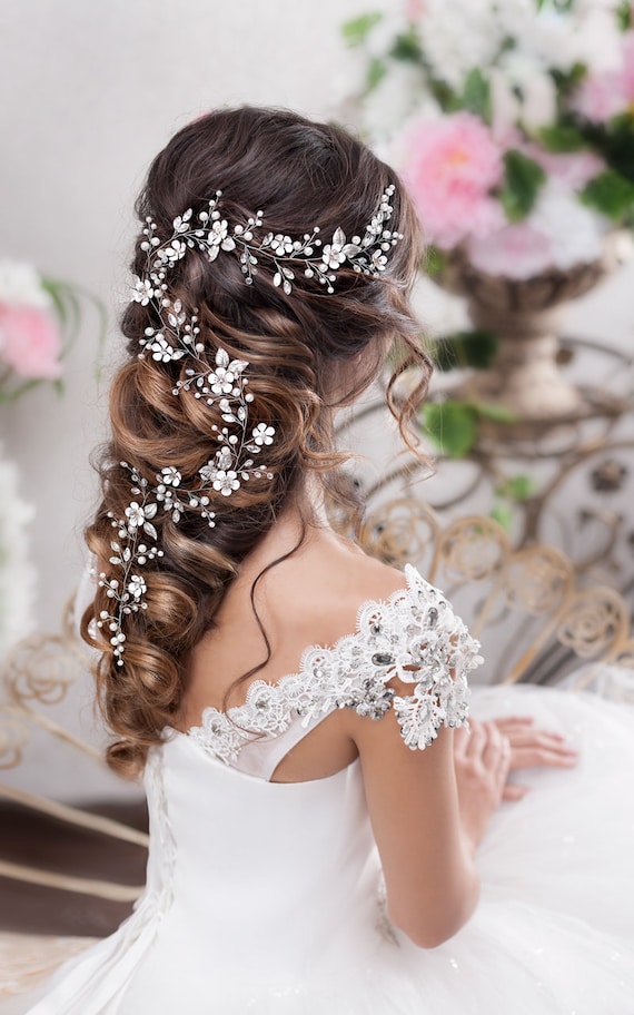Bridal Hair Vine Long Hair Vine Wedding Hair Vine Flower Hair - Etsy