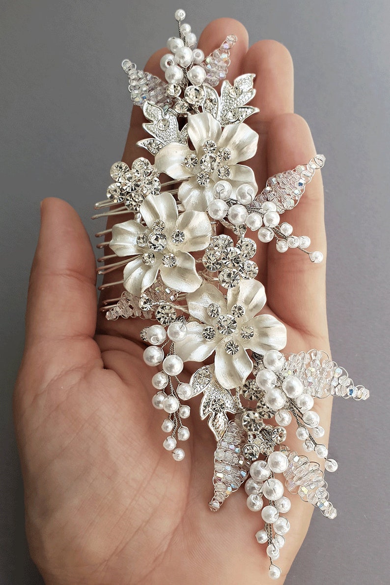 Bridal hair comb Rhinestone hair comb Crystal hair comb Bridal hair piece Wedding hair comb Rhinestone hair piece Crystal hair piece image 3