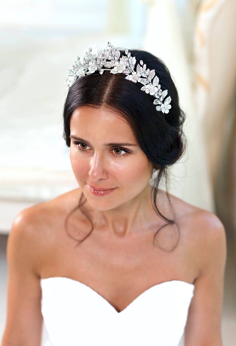 Bridal Tiara Wedding Tiara Bridal Hairpiece Rhinestone Tiara Etsy UK