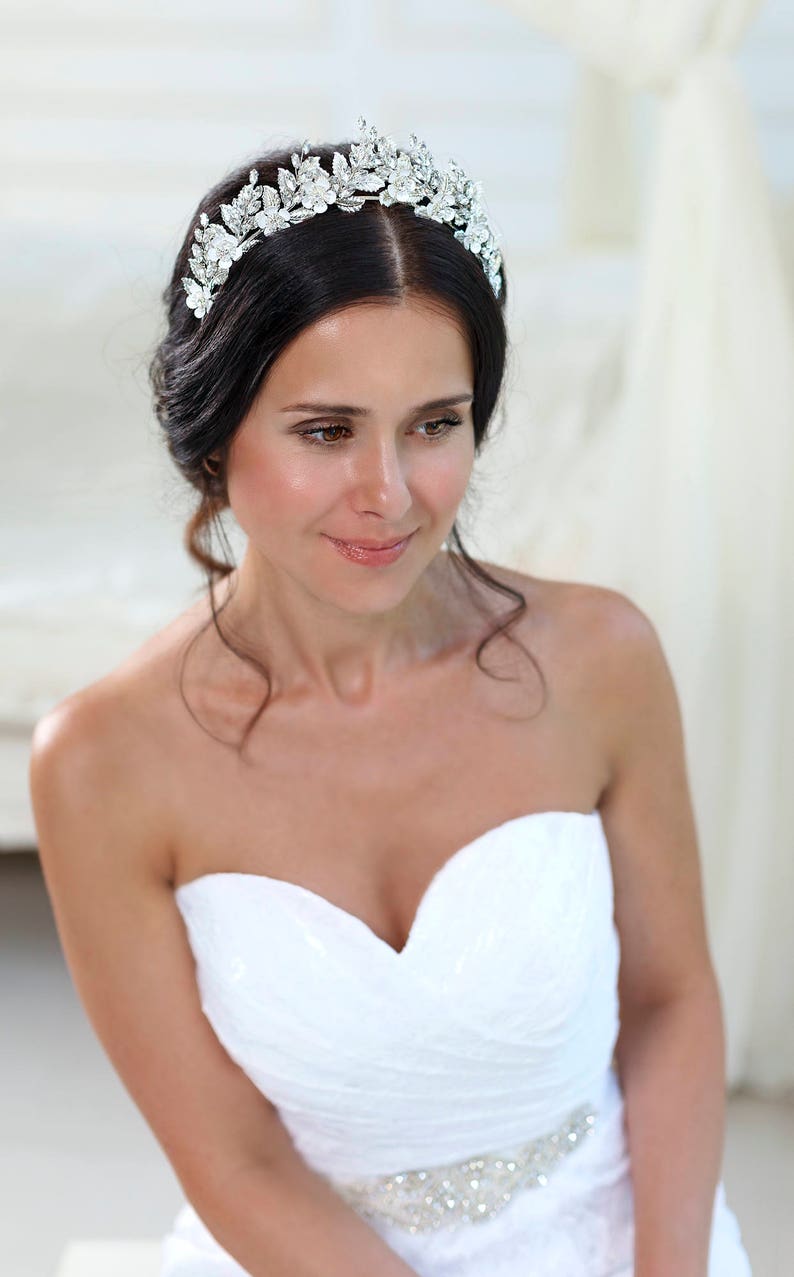 Bridal Tiara Wedding Tiara Bridal Hairpiece Rhinestone Tiara Etsy UK