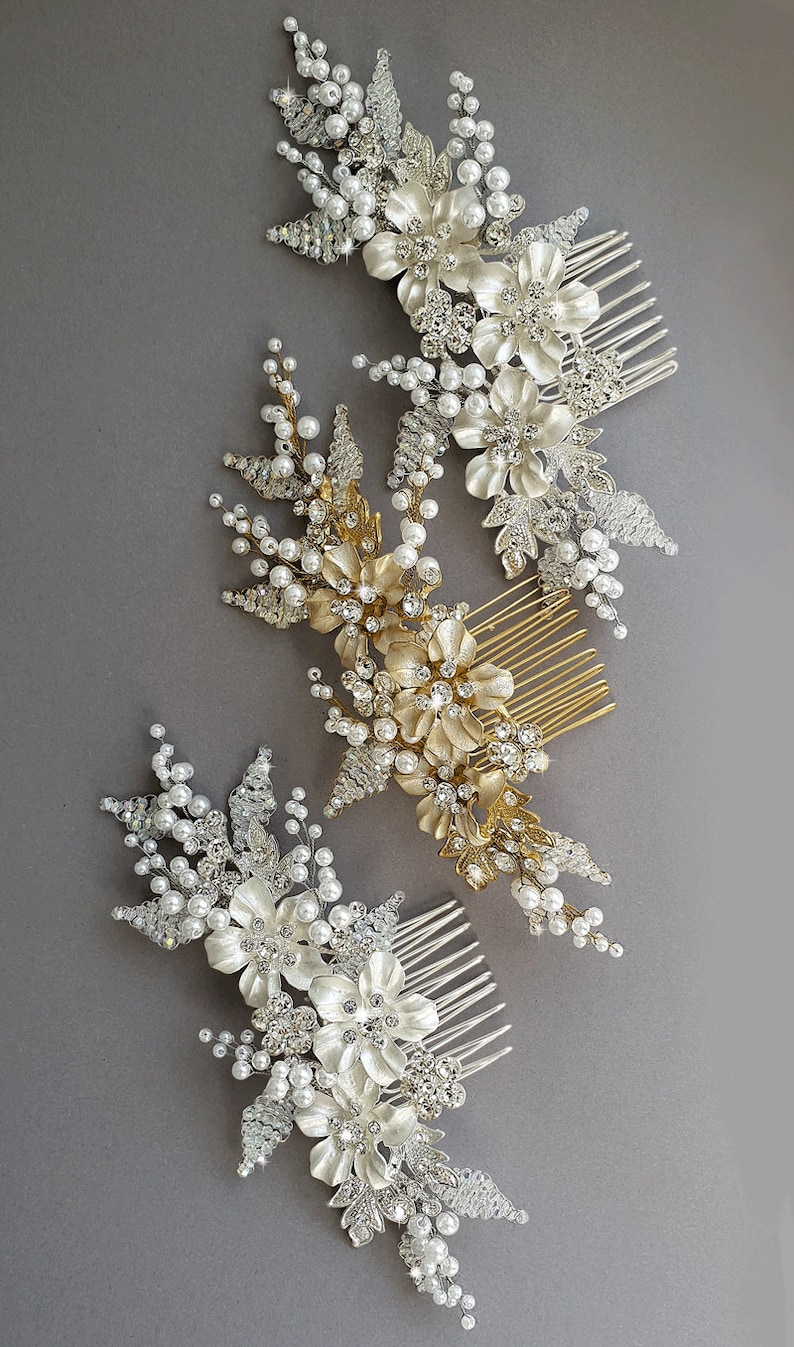 Bridal hair comb Rhinestone hair comb Crystal hair comb Bridal hair piece Wedding hair comb Rhinestone hair piece Crystal hair piece image 4