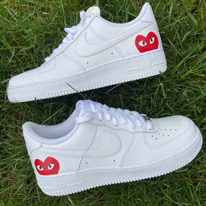 white air force 1 with heart