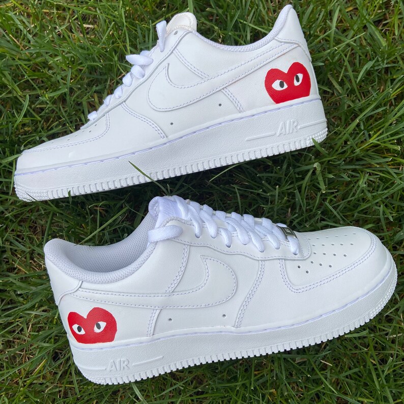 Custom Heart Air Force 1s/Air Force 1/ Nike Air Force 1/ Nike/ | Etsy