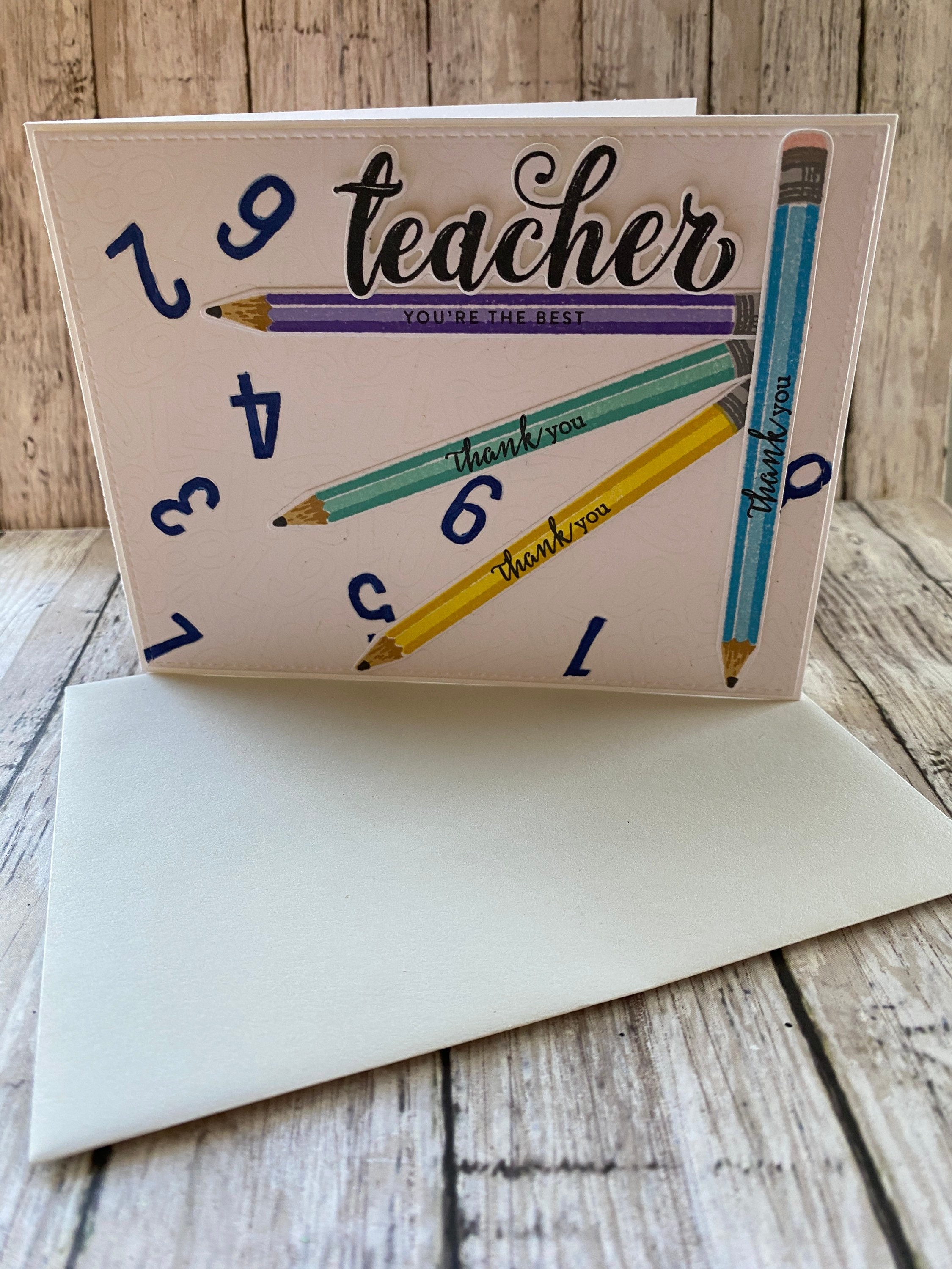 Math Teacher Card- Teacher Card- Teacher Thank You Card- School Card ...