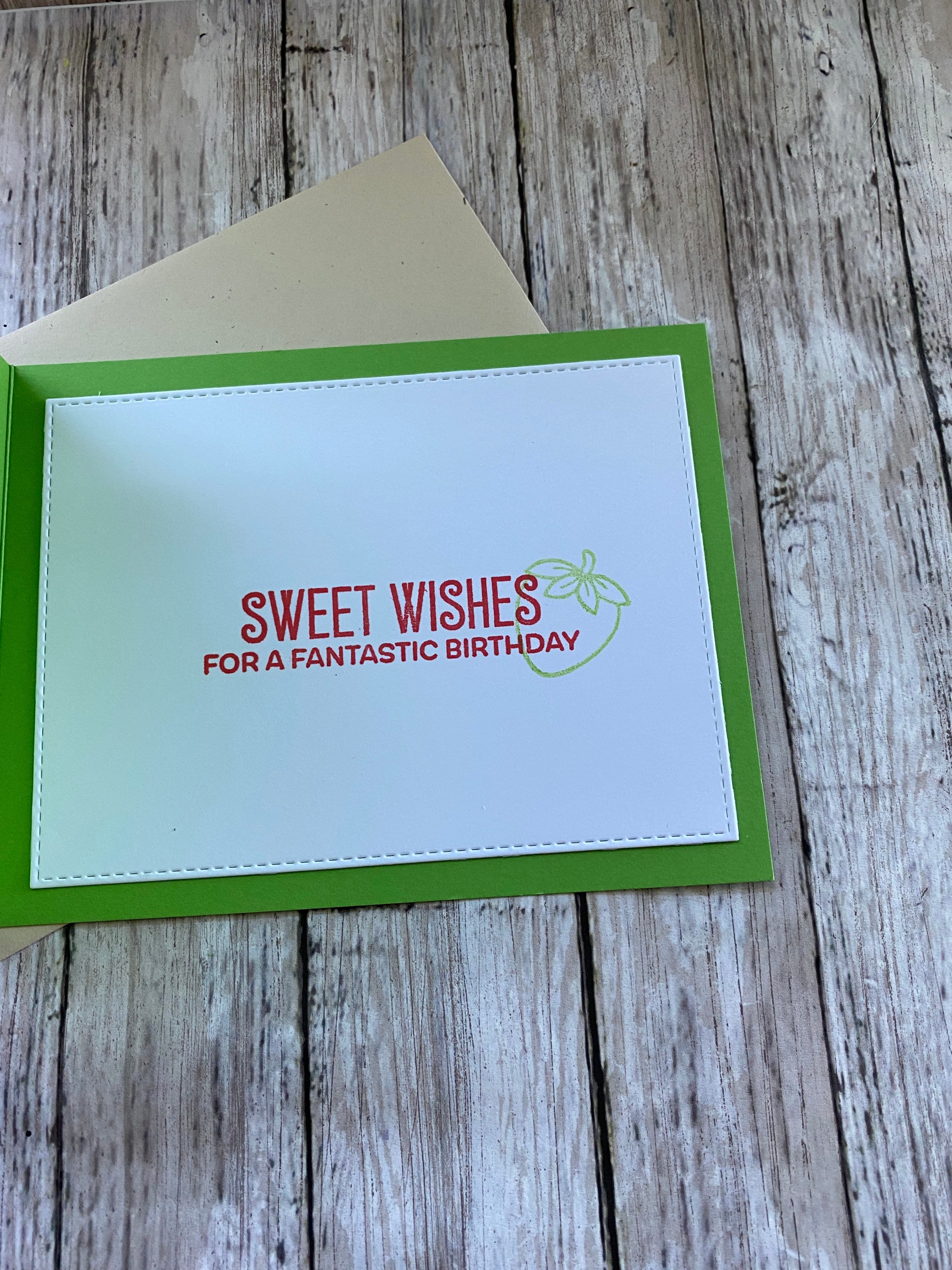 Strawberry Birthday Card- Happy Birthday Card- Happy Birthday Greeting