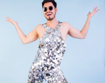 Silver Droplet Sequin Jumpsuit from our new Bangkok Night Collection.