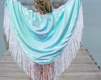 Unicorn Sequin Kimono for the perfect festival outfit. Glamorous festival sequin wear / accessory for women and men. Sparkle in Style!