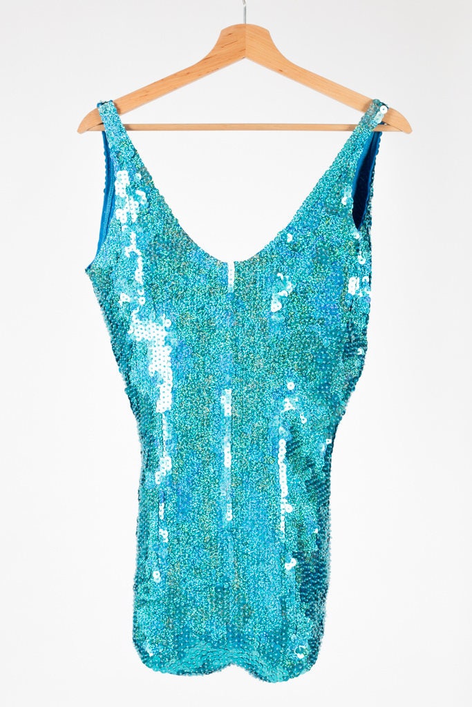 Blue Sequin Bodysuit for Woman Bodysuit Women Metallic Rave Etsy