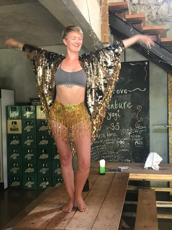 black sequin kimono jacket