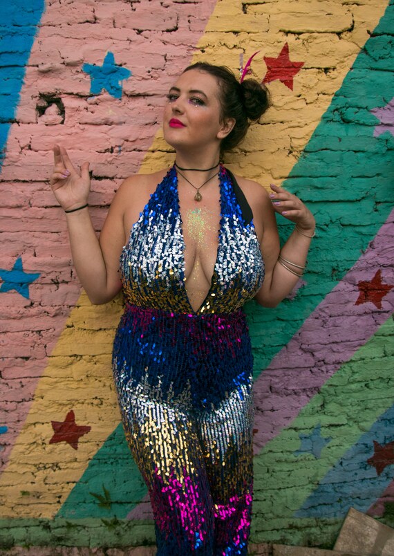 sequin jumpsuit disco