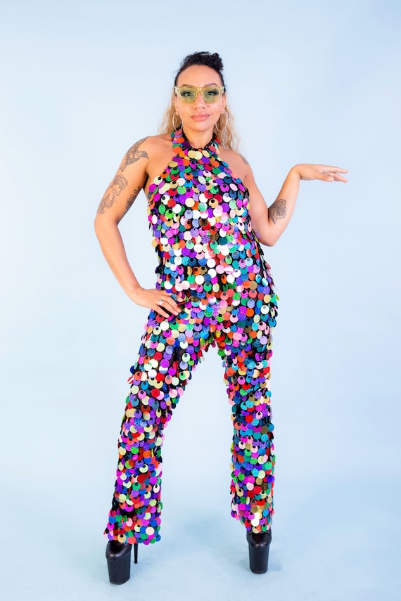Multi Coloured Disco Jumpsuit Multi Coloured Disco Jumpsuit